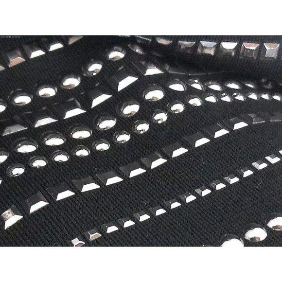 St John Silver Studded Black Wool Sheath Dress Size 6 New - Picture 8 of 9